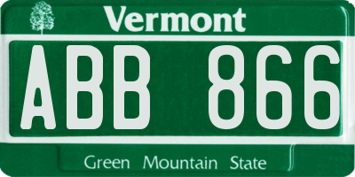 VT license plate ABB866