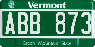 VT license plate ABB873