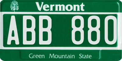 VT license plate ABB880