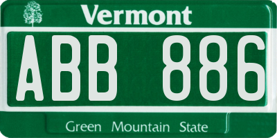 VT license plate ABB886