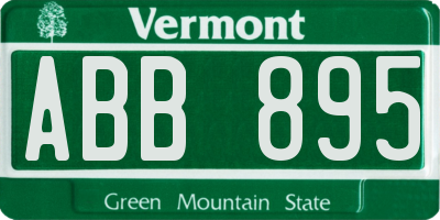 VT license plate ABB895