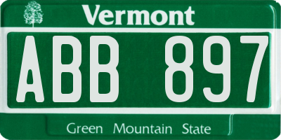 VT license plate ABB897