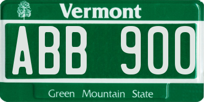 VT license plate ABB900