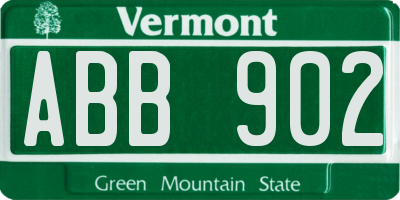 VT license plate ABB902