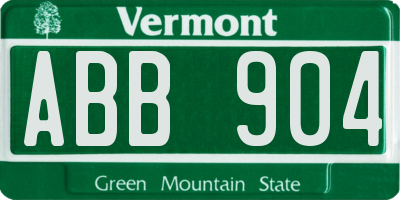 VT license plate ABB904