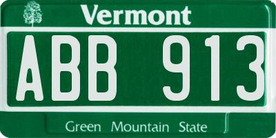 VT license plate ABB913