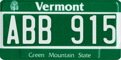 VT license plate ABB915