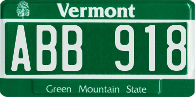 VT license plate ABB918