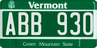 VT license plate ABB930