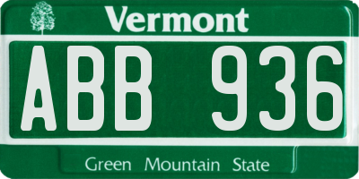 VT license plate ABB936