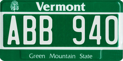 VT license plate ABB940