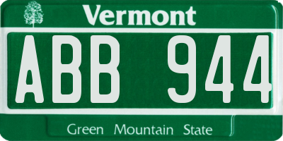 VT license plate ABB944