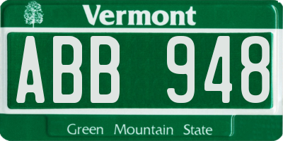 VT license plate ABB948