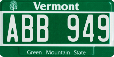 VT license plate ABB949