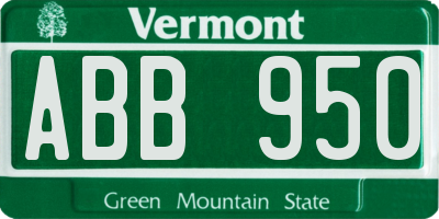 VT license plate ABB950