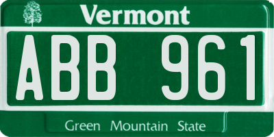 VT license plate ABB961