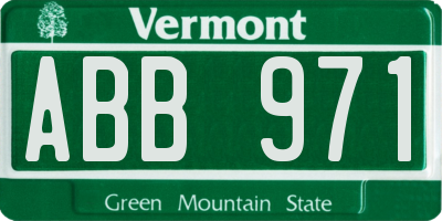 VT license plate ABB971