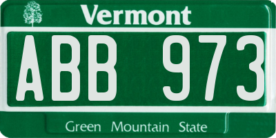 VT license plate ABB973