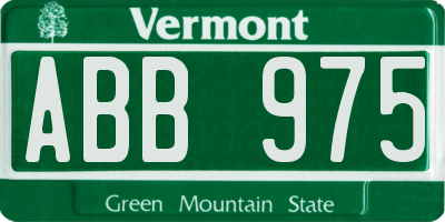 VT license plate ABB975