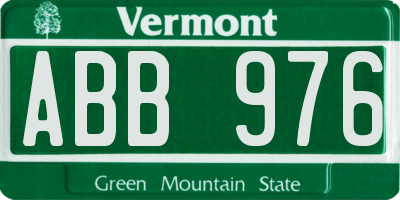 VT license plate ABB976