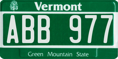 VT license plate ABB977