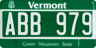 VT license plate ABB979