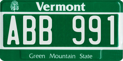 VT license plate ABB991