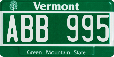 VT license plate ABB995