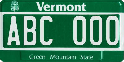 VT license plate ABC000