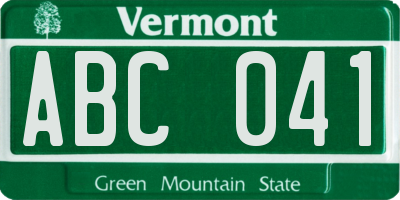 VT license plate ABC041