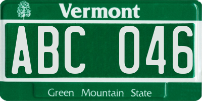 VT license plate ABC046