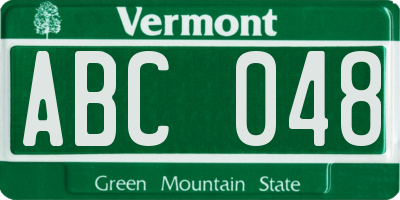 VT license plate ABC048