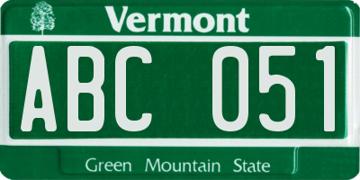 VT license plate ABC051