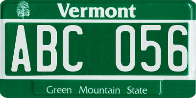 VT license plate ABC056