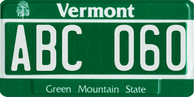 VT license plate ABC060