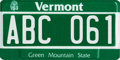 VT license plate ABC061