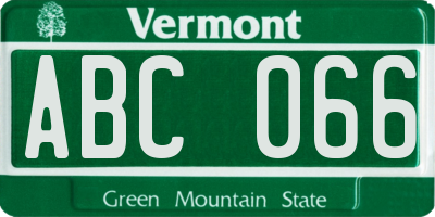 VT license plate ABC066