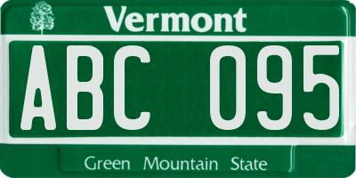 VT license plate ABC095