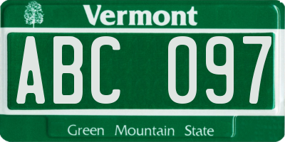 VT license plate ABC097