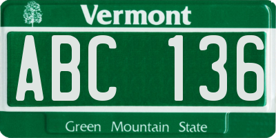 VT license plate ABC136