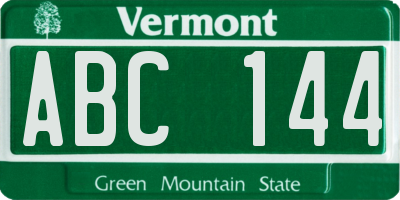 VT license plate ABC144