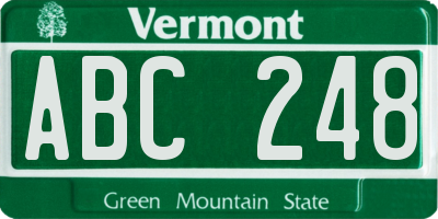 VT license plate ABC248