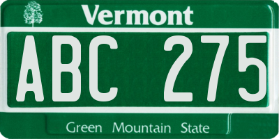 VT license plate ABC275