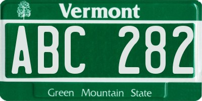 VT license plate ABC282