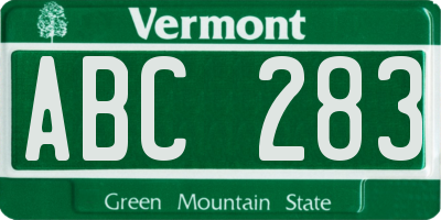 VT license plate ABC283