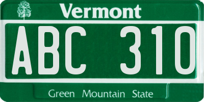 VT license plate ABC310
