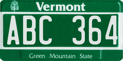 VT license plate ABC364