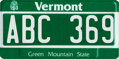 VT license plate ABC369