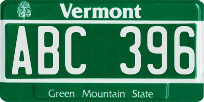 VT license plate ABC396