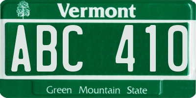 VT license plate ABC410